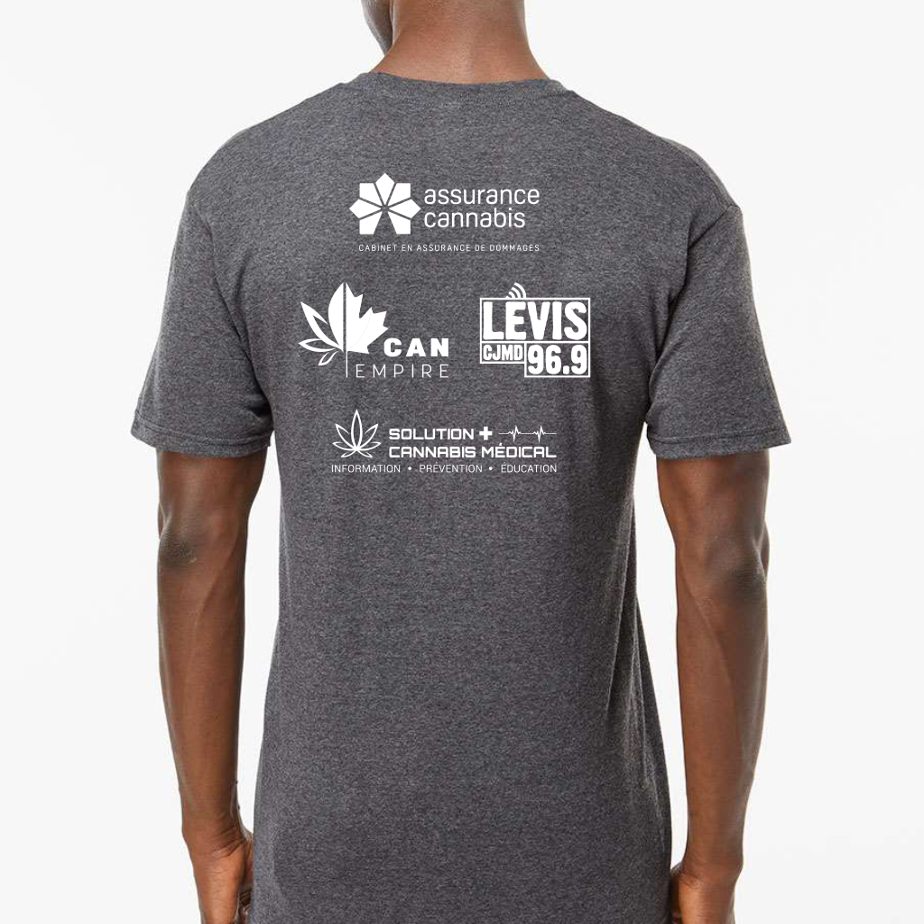 Image du t-shirt officiel du CanFest, symbole contre la censure entourant le cannabis au Québec. par canempire.