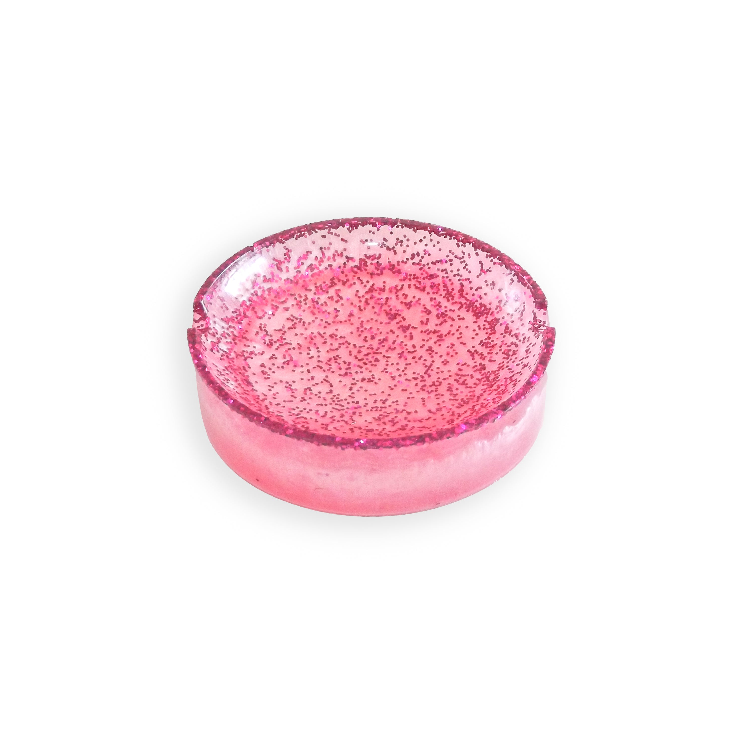 Image of a sparkling pink CanEmpire resin ashtray from CanArt collection. This handcrafted piece made of eco-friendly resin offers heat protection as well as unmatched style & durability.