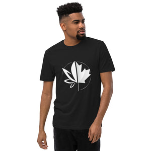 Image of the black t-shirt from CanEmpire's official merch collection. This t-shirt features the logo of CanEmpire in the center. Made of organic cotton and recycled polyester, this soft t-shirt is ideal for cannabis enthusiasts and is available for purchase at www.canempire.ca .