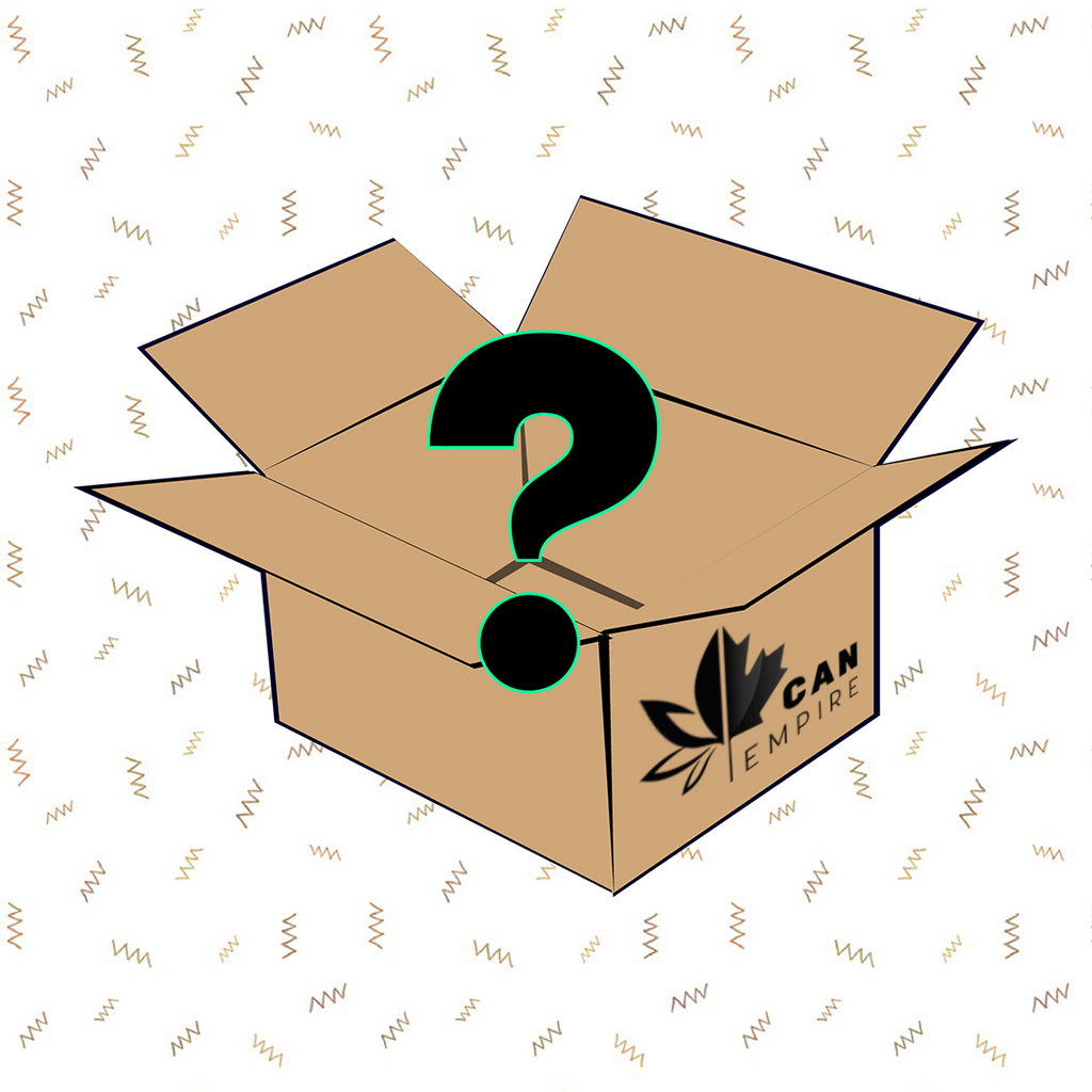 CanEmpire mystery box, cannabis friendly items inside the box, shipping to canada and usa, containing 5 or more stoner items , by CanEmpire www.canempire.ca